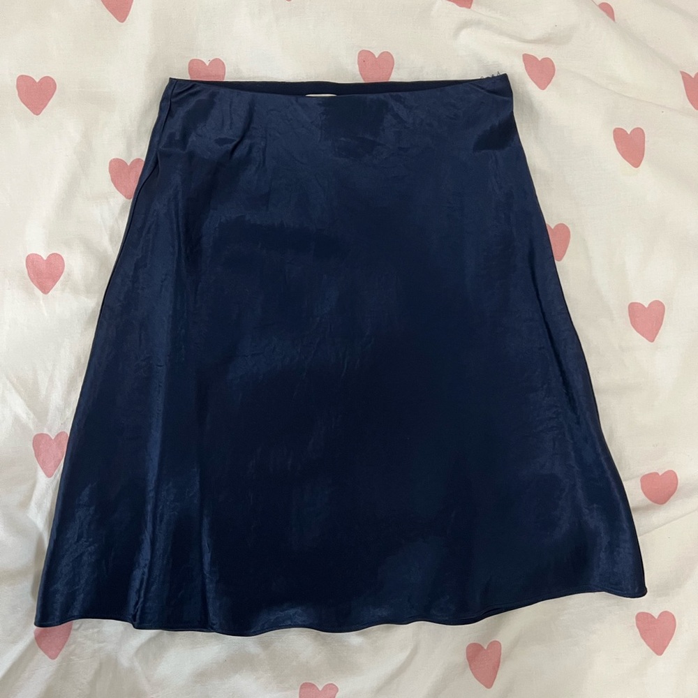 Aritzia Babaton Navy Blue Slip Skirt Size 0 *As Is- has some damage!*